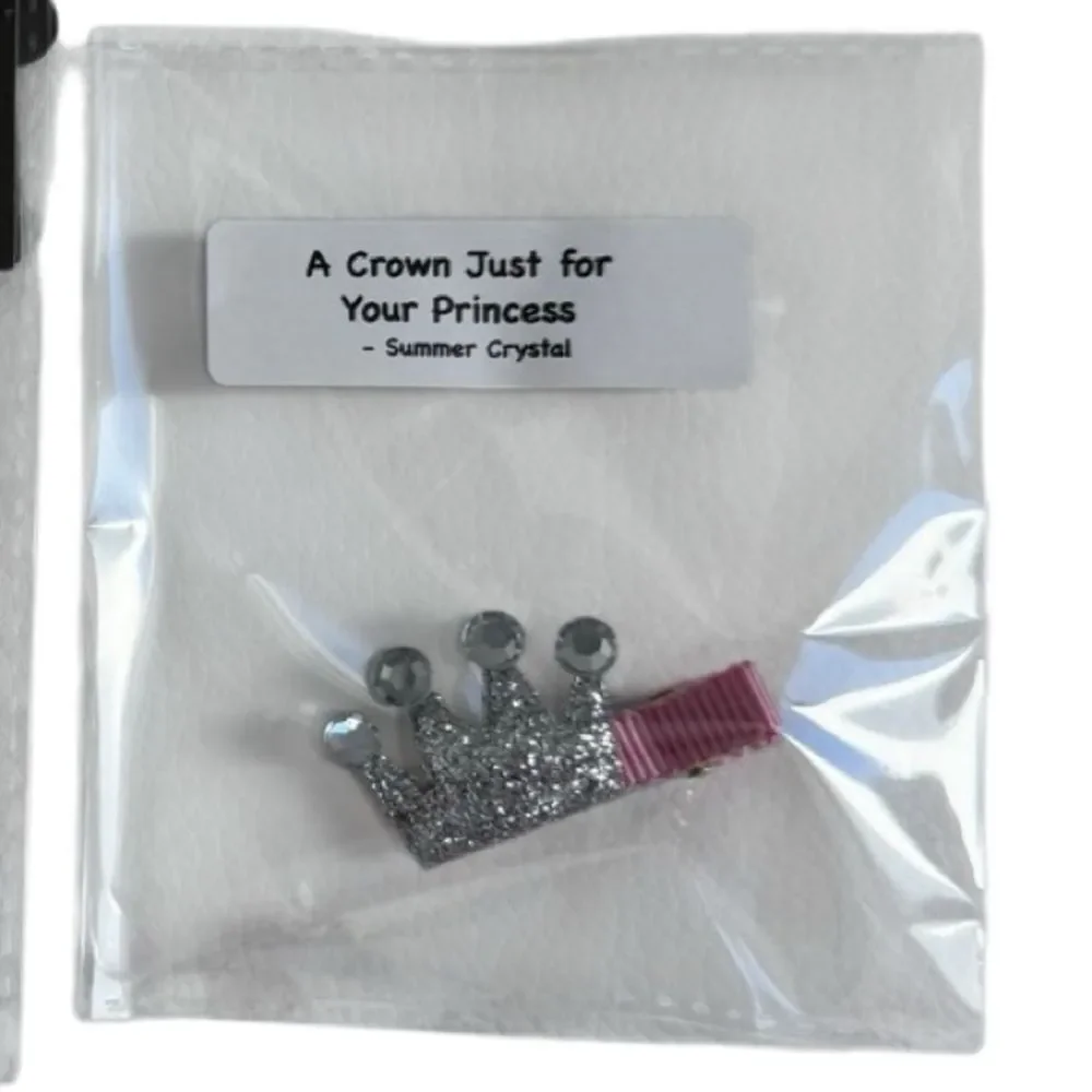 Star Glitter Hair Clips and PRINCESS CROWN Glitter Rhinestone Clip